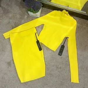 Chic Yellow Skirt Set